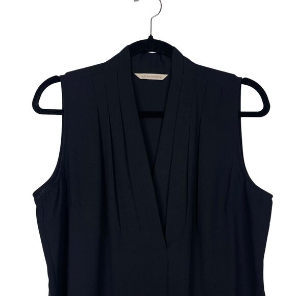 Soft Surroundings Blouse Womens Medium Pleated V Neck Sleeveless Top Work Office - Picture 2 of 6
